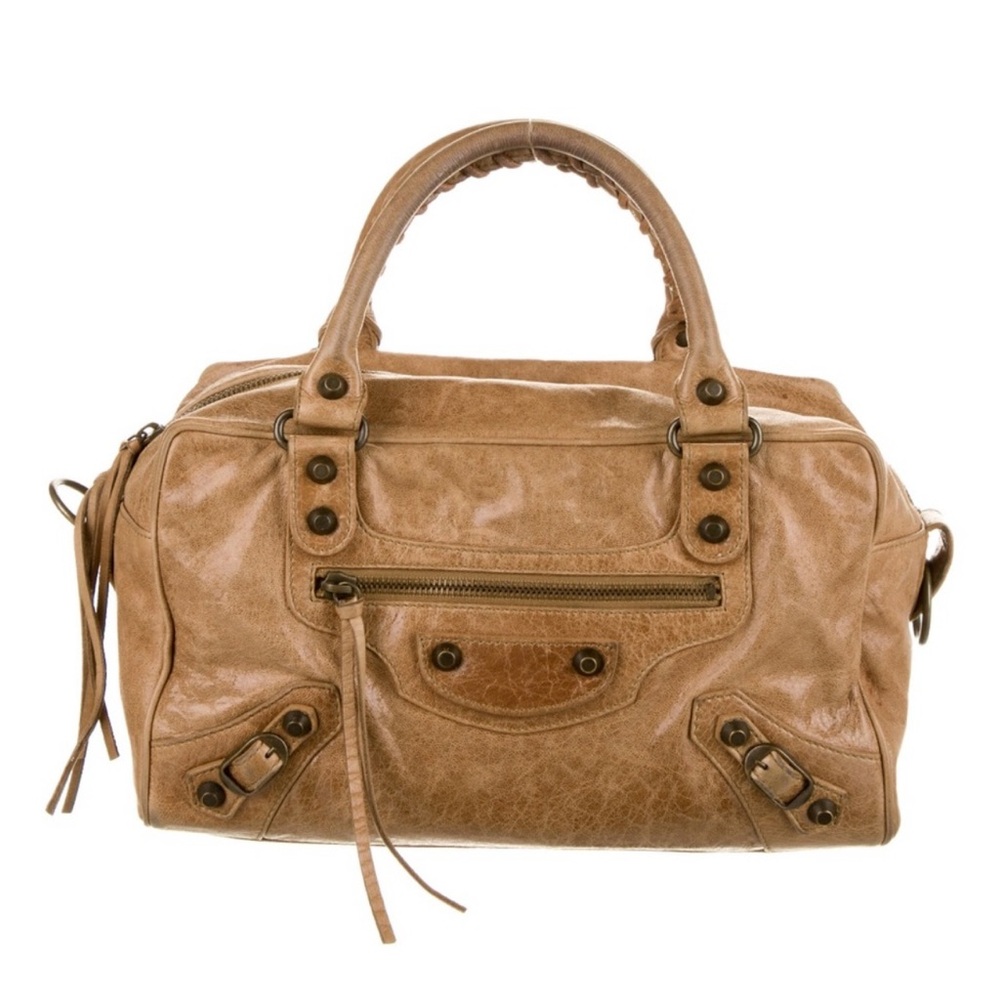 Balenciaga Moto 2 way Box Bag 2006 Chèvre Camel